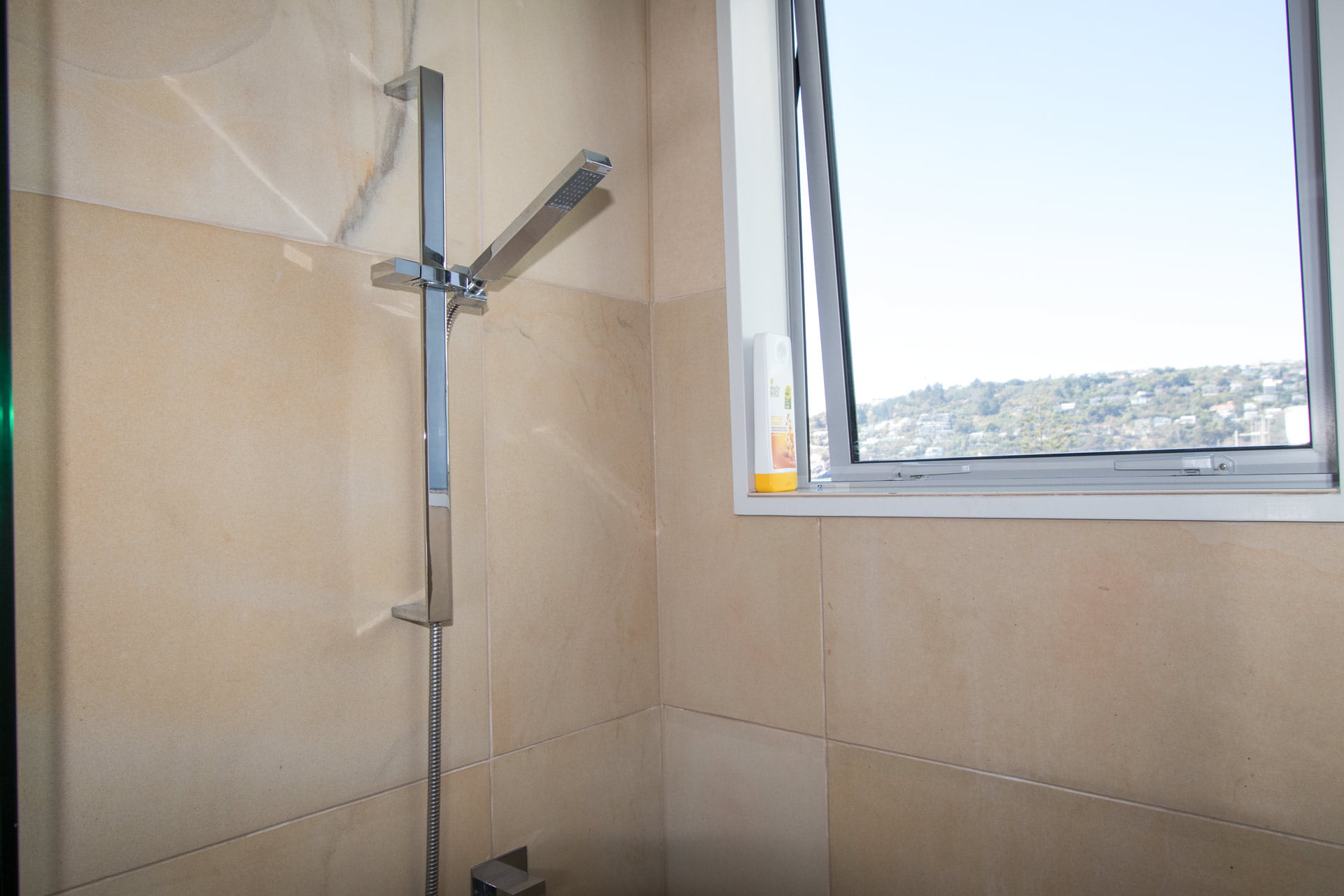 Second ensuite bathroom shower with a view
